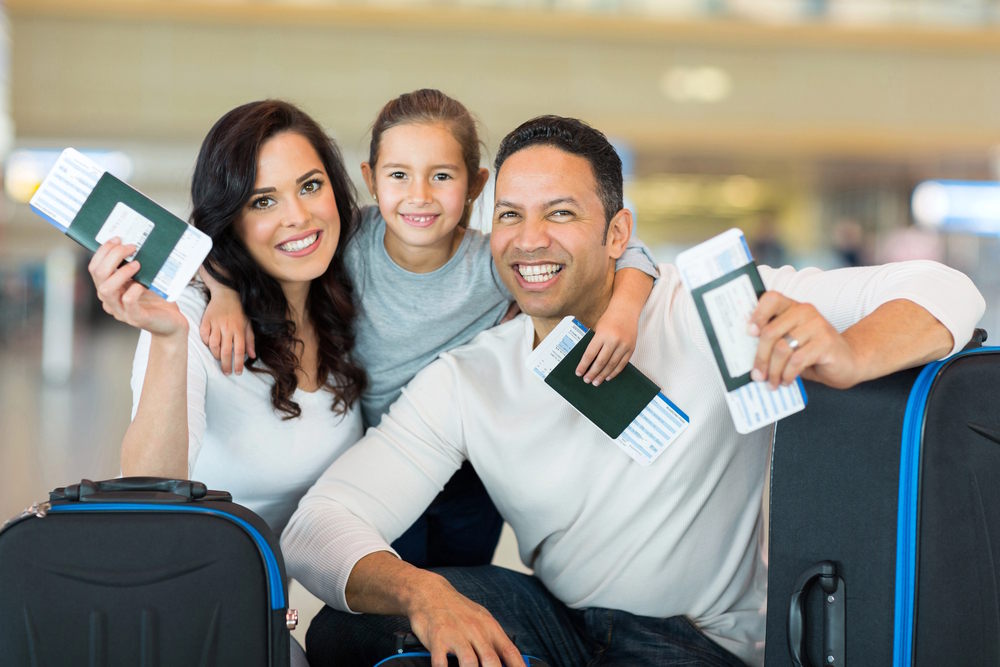Family with passport